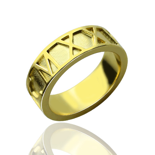 Roman Numerals Band Ring