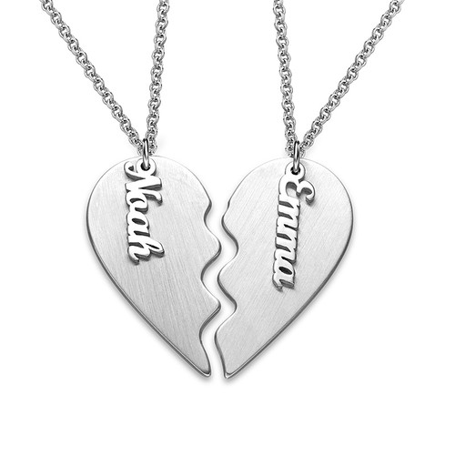 Engraved Couple Heart Necklace